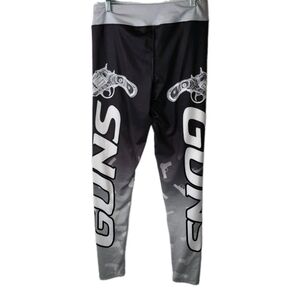 XLUSION “Stick To Your Guns” Women’s Leggings Medium Spandex Black Gray